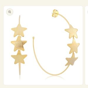 Sheila Fajl Gold Star Hoop Earrings - Women Jewelry